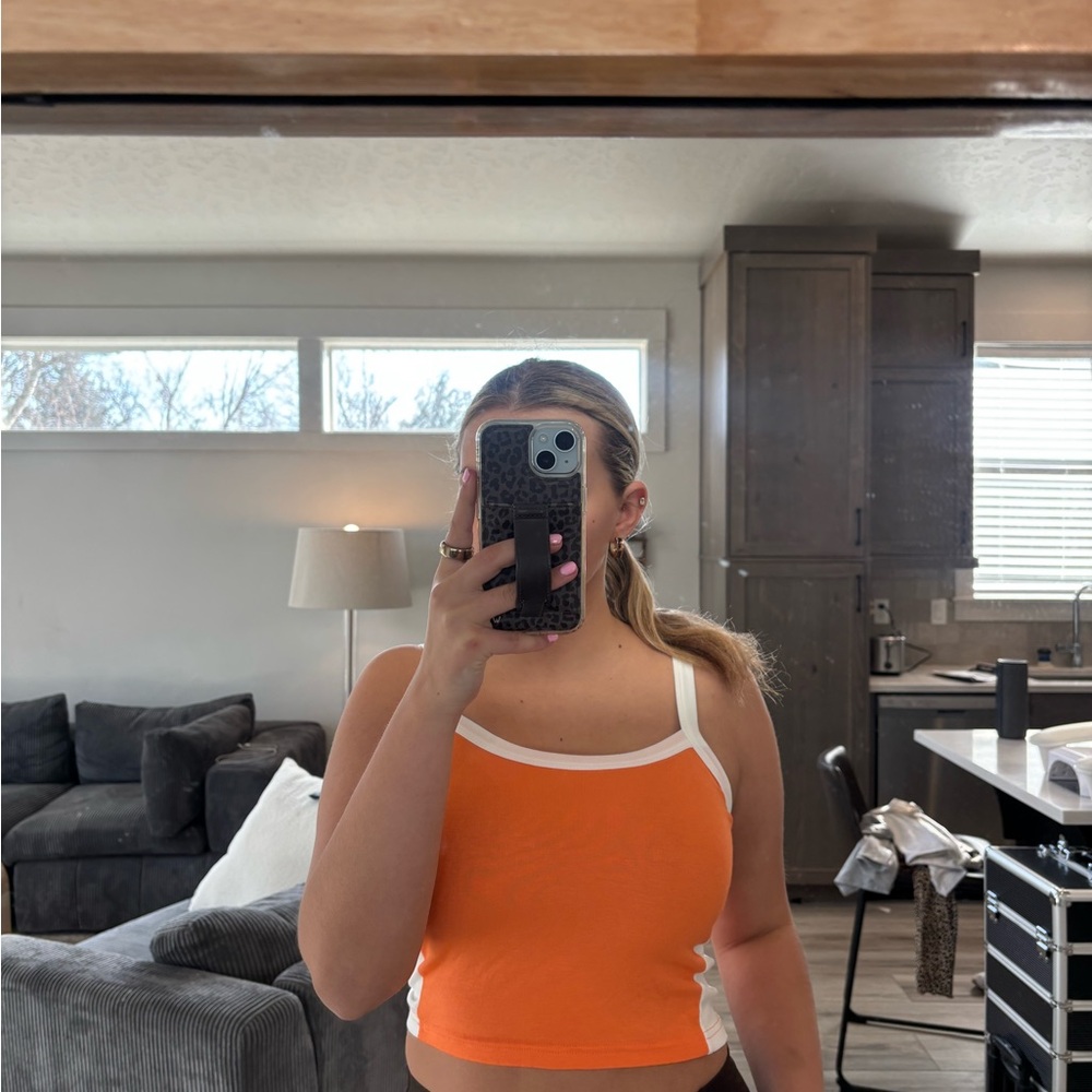 Orange and White Tank Top